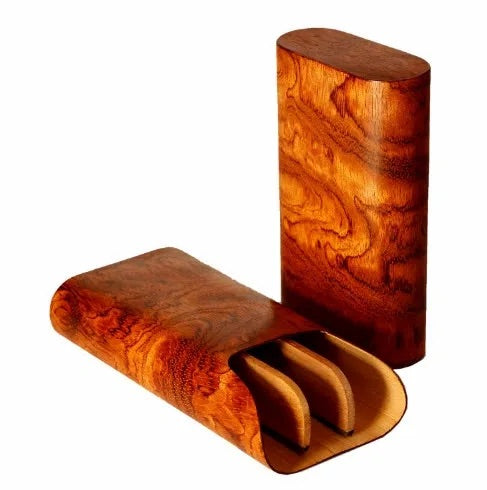 3 cigars Show Band Case - All wood options
