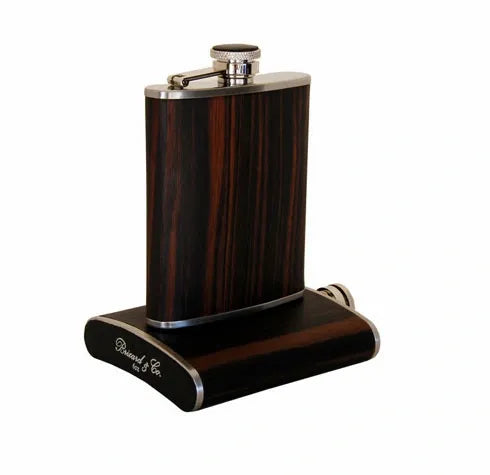 Croco Pattern Black Bottle Small - Alle options in leather and wood