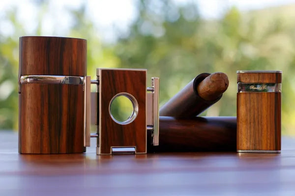 Triple Jet Table Lighter - All options in wood and leather