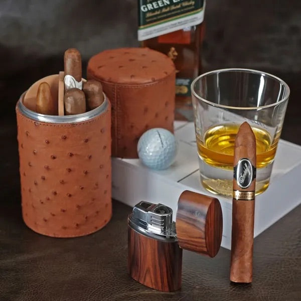 Triple Jet Table Lighter - All options in wood and leather