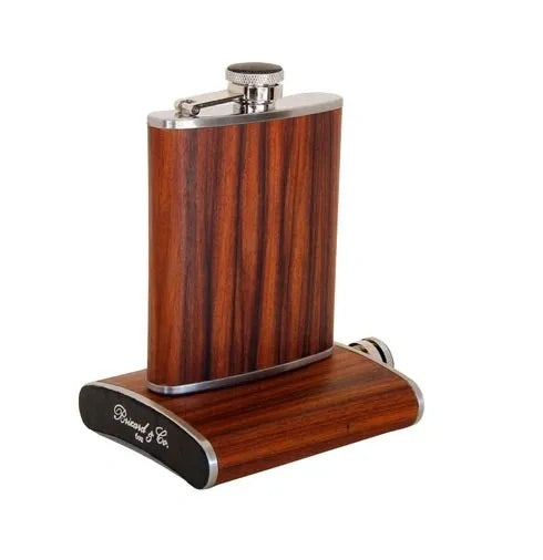 Croco Pattern Black Bottle Small - Alle options in leather and wood