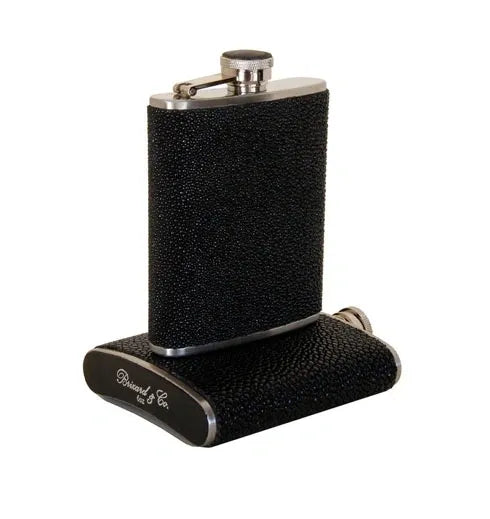 Croco Pattern Black Bottle Small - Alle options in leather and wood