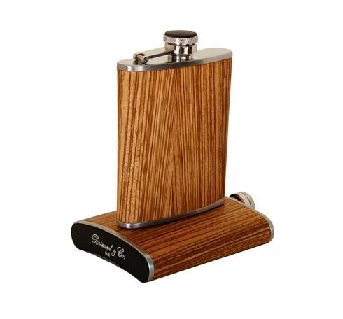 Croco Pattern Black Bottle Small - Alle options in leather and wood
