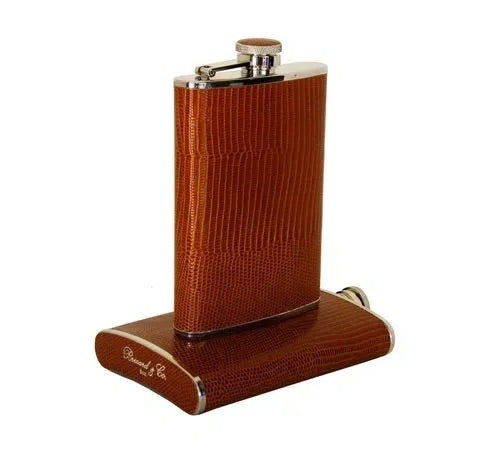 Croco Pattern Black Bottle Small - Alle options in leather and wood