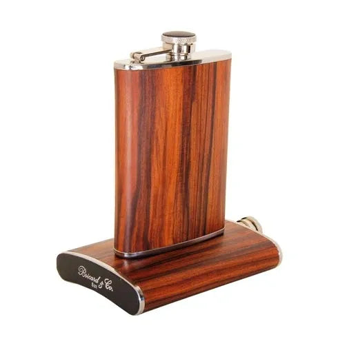 Croco Pattern Black Bottle Small - Alle options in leather and wood