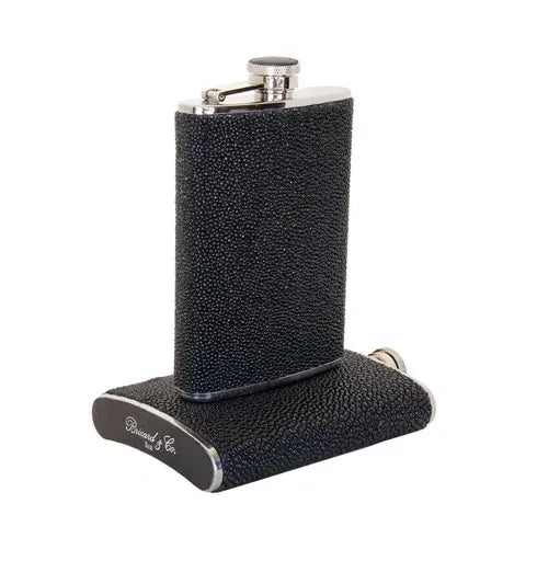 Croco Pattern Black Bottle Small - Alle options in leather and wood