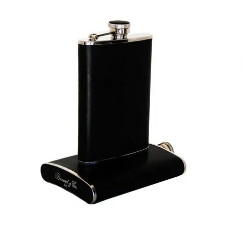 Croco Pattern Black Bottle Small - Alle options in leather and wood