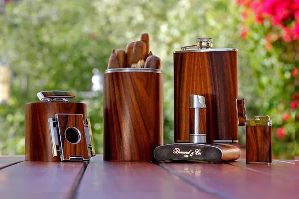 The Cylinder Desk Humidor - All options in wood and leather