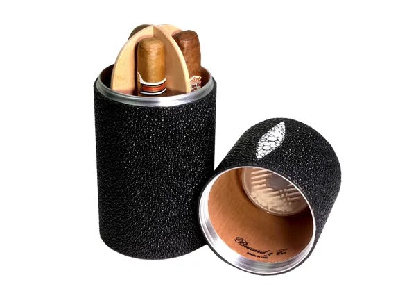 The Cylinder Desk Humidor - All options in wood and leather