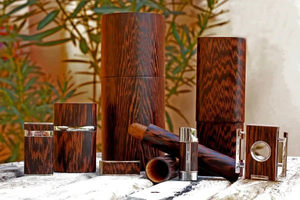 The Cylinder Desk Humidor - All options in wood and leather