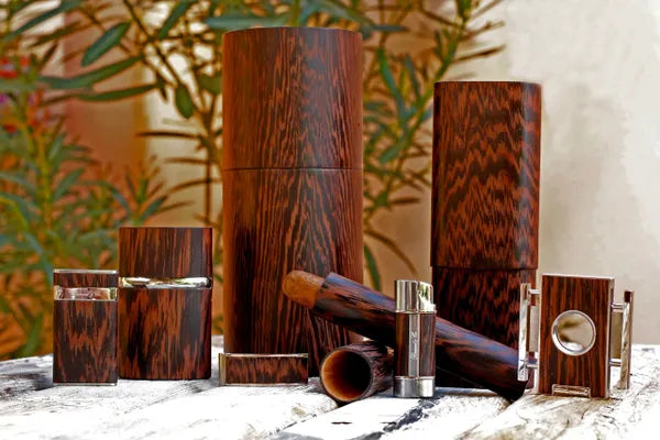 The Cylinder Desk Humidor - All options in wood and leather