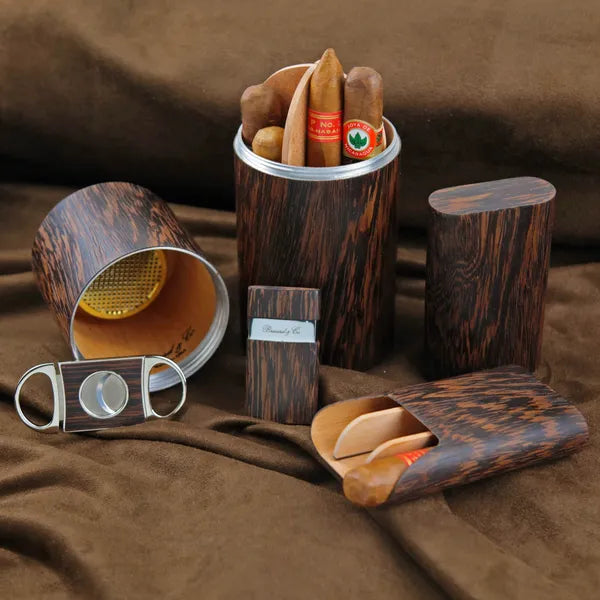 The Cylinder Desk Humidor - All options in wood and leather