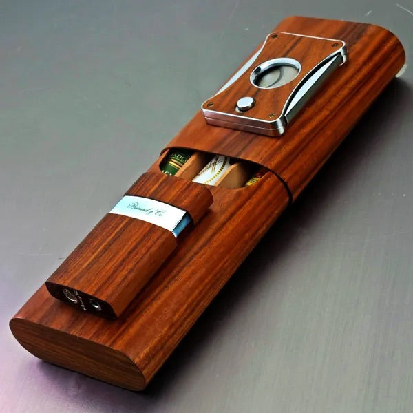 Havana Traveler - Tan Leather and Rosewood