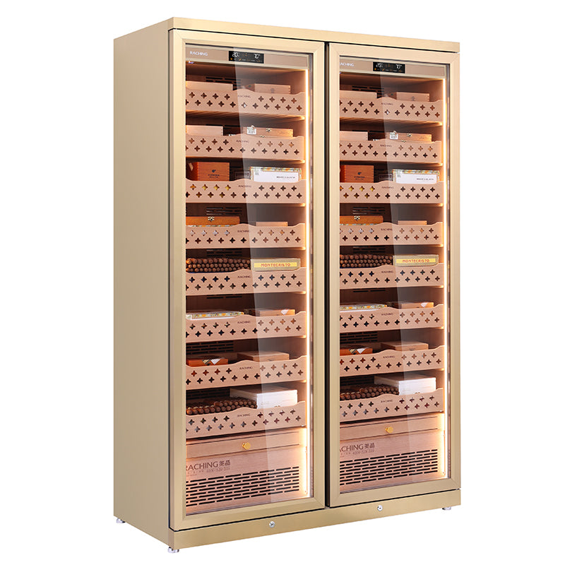 Stainless steel double humidor CD1200