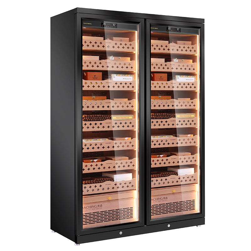 Stainless steel double humidor CD1200