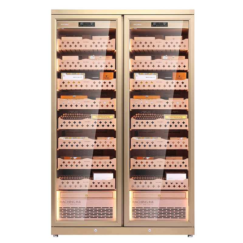 Stainless steel double humidor CD1200