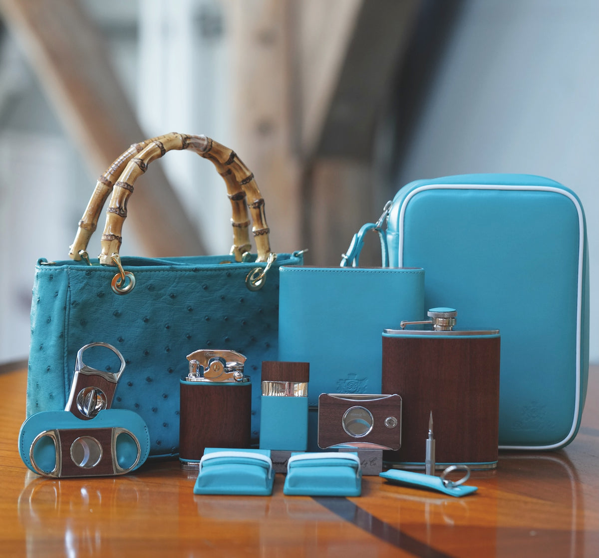 Man and wife harmony in blue