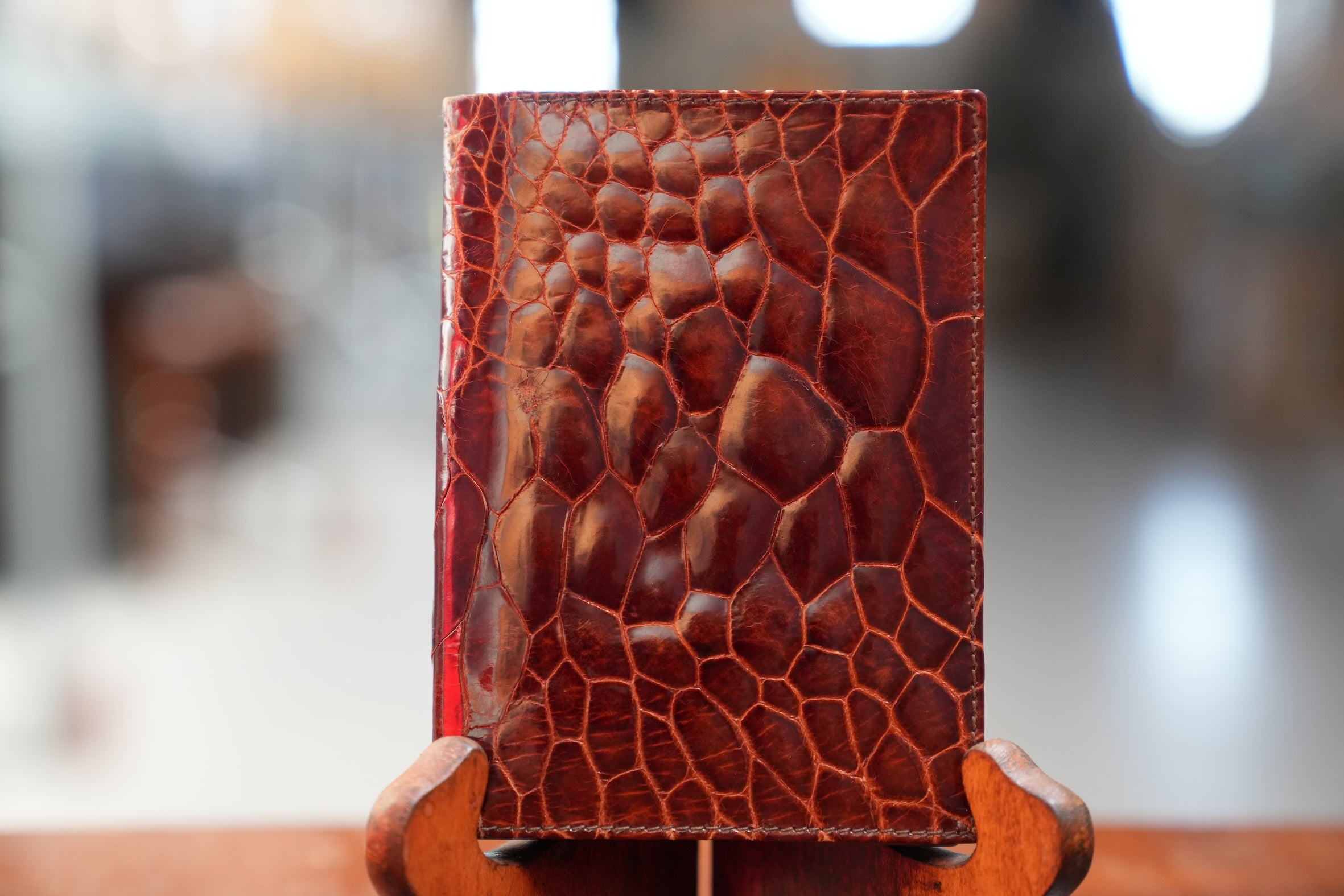 Brown turtle leather wallet