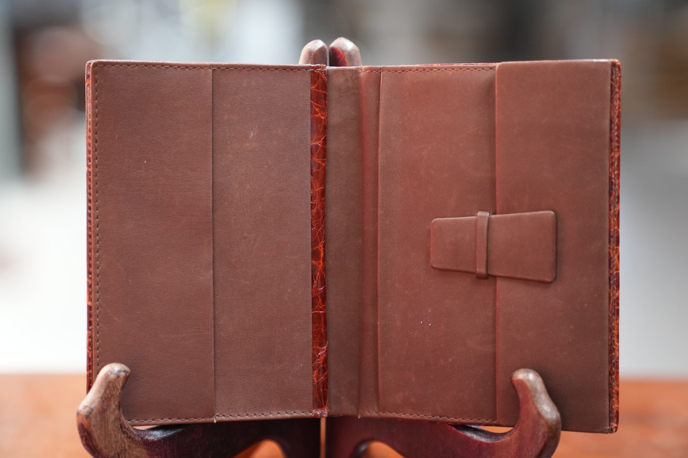 Brown turtle leather wallet
