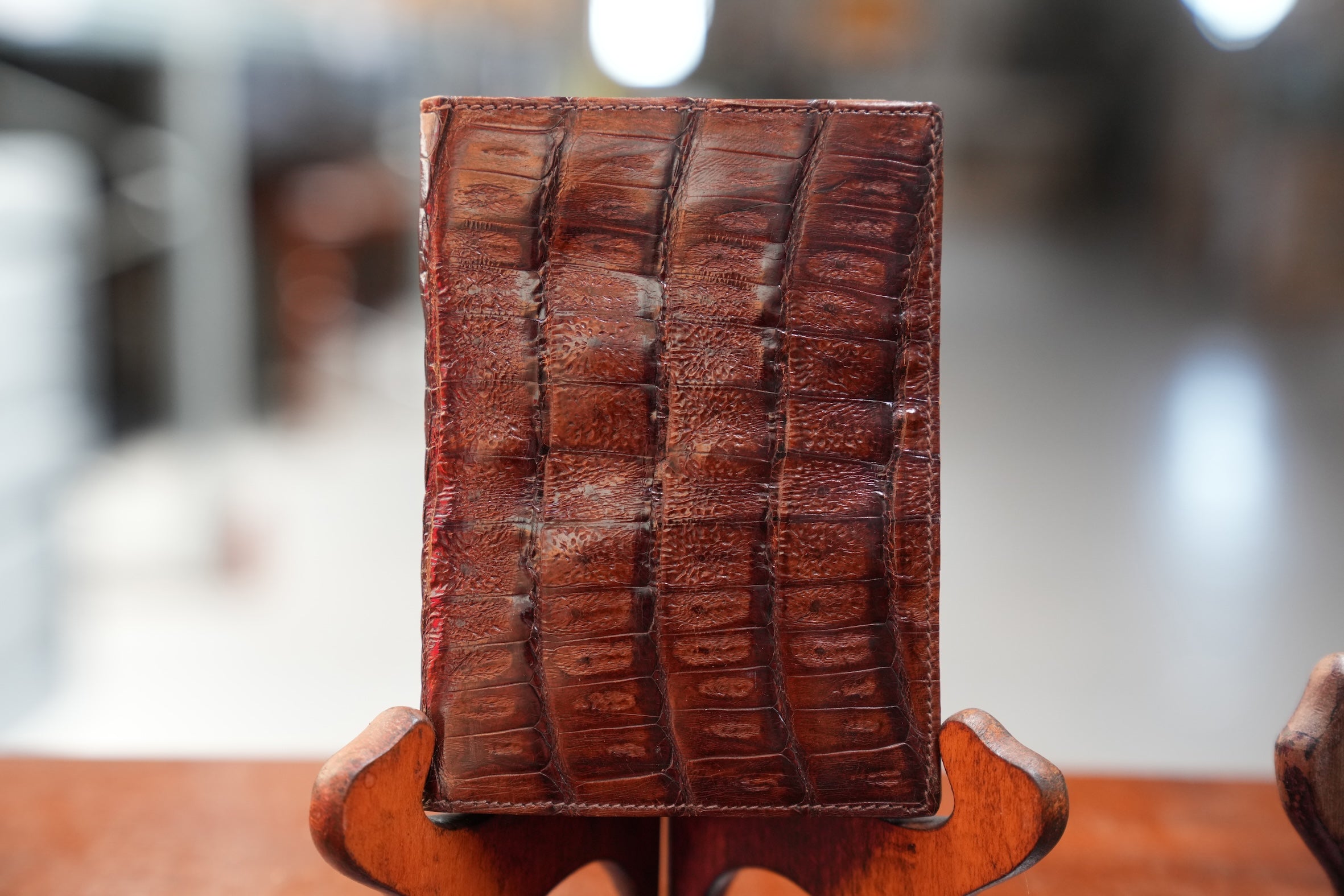 Brown crocodile wallet