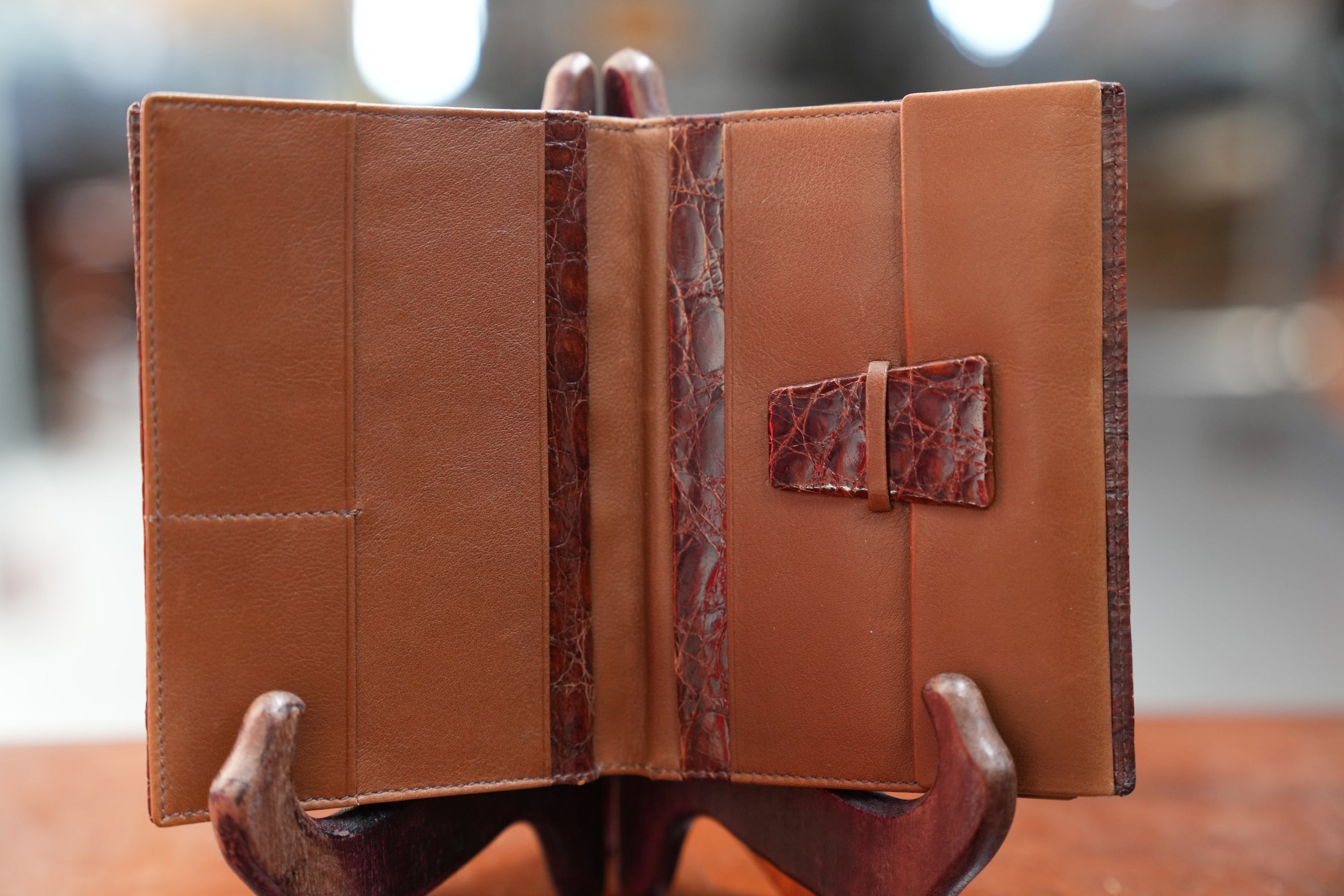 Brown crocodile wallet