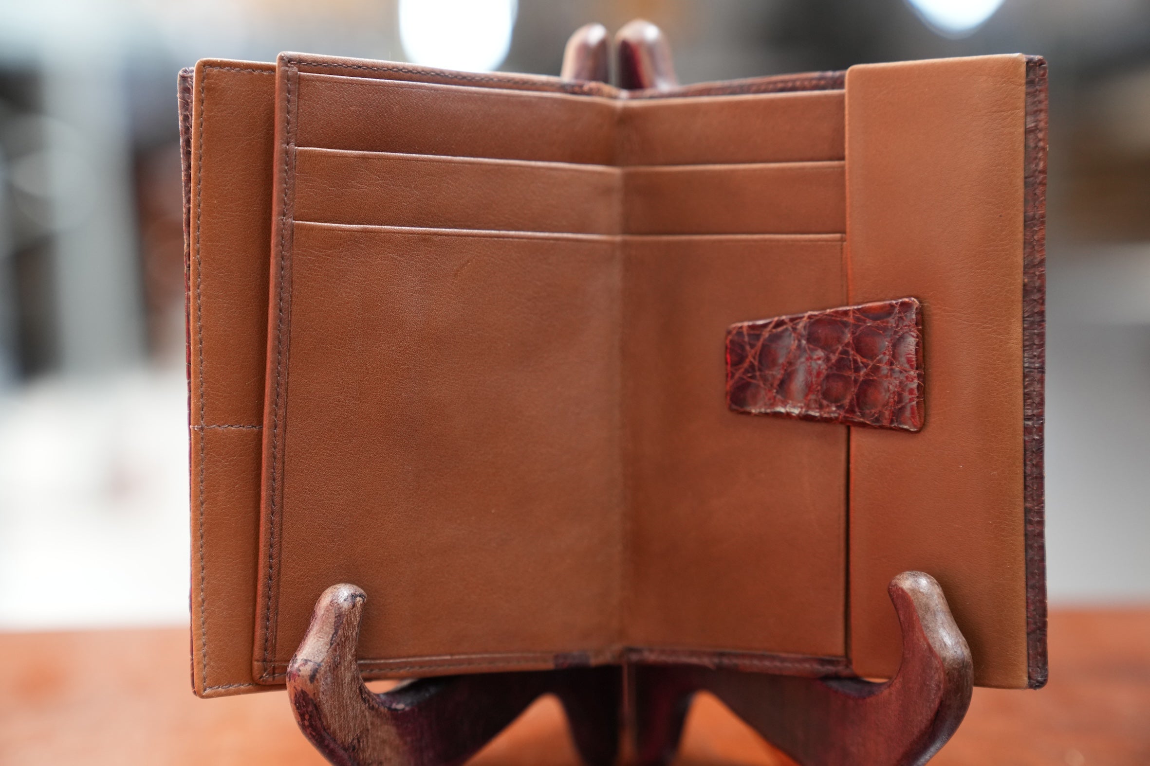 Brown crocodile wallet
