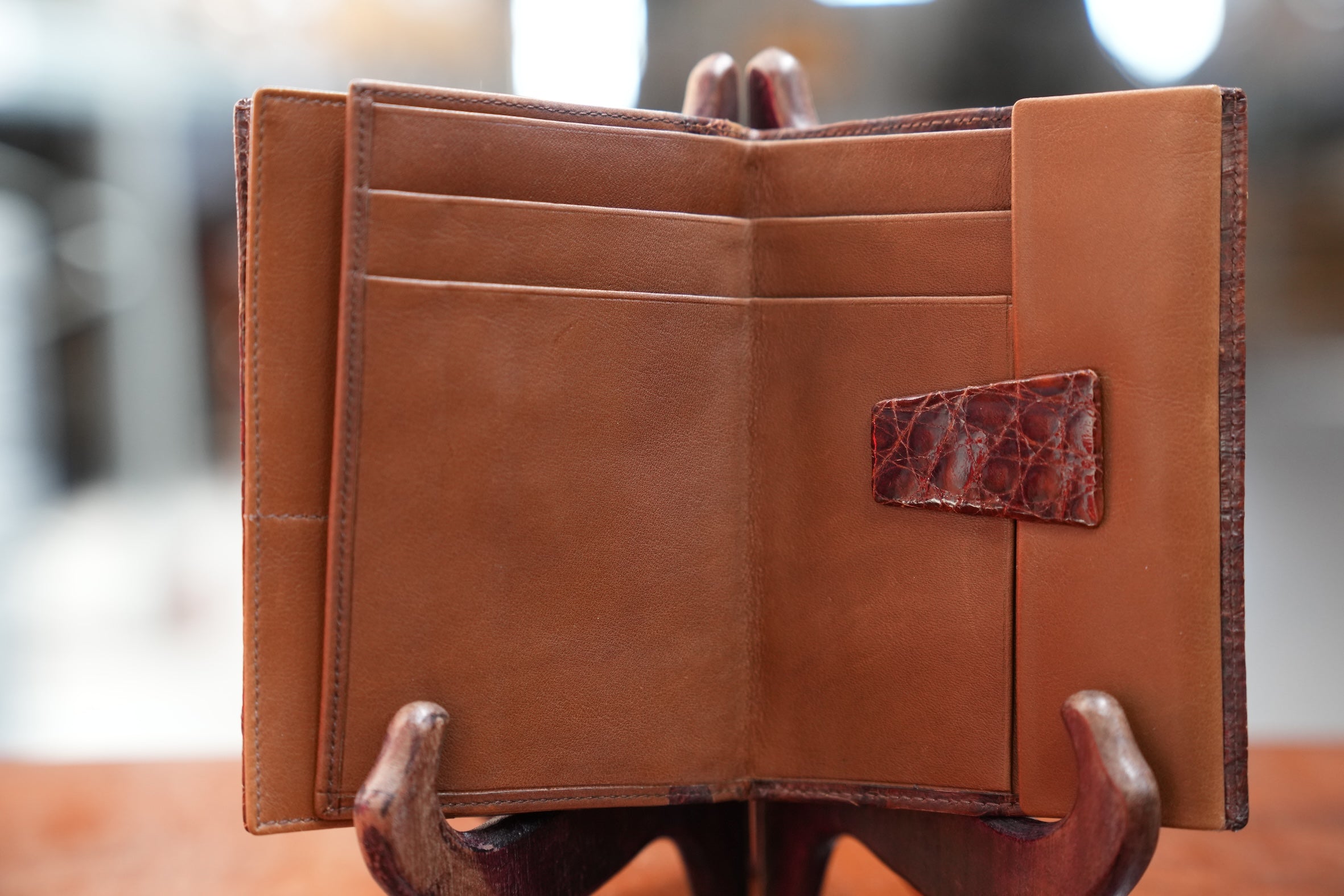 Brown crocodile wallet