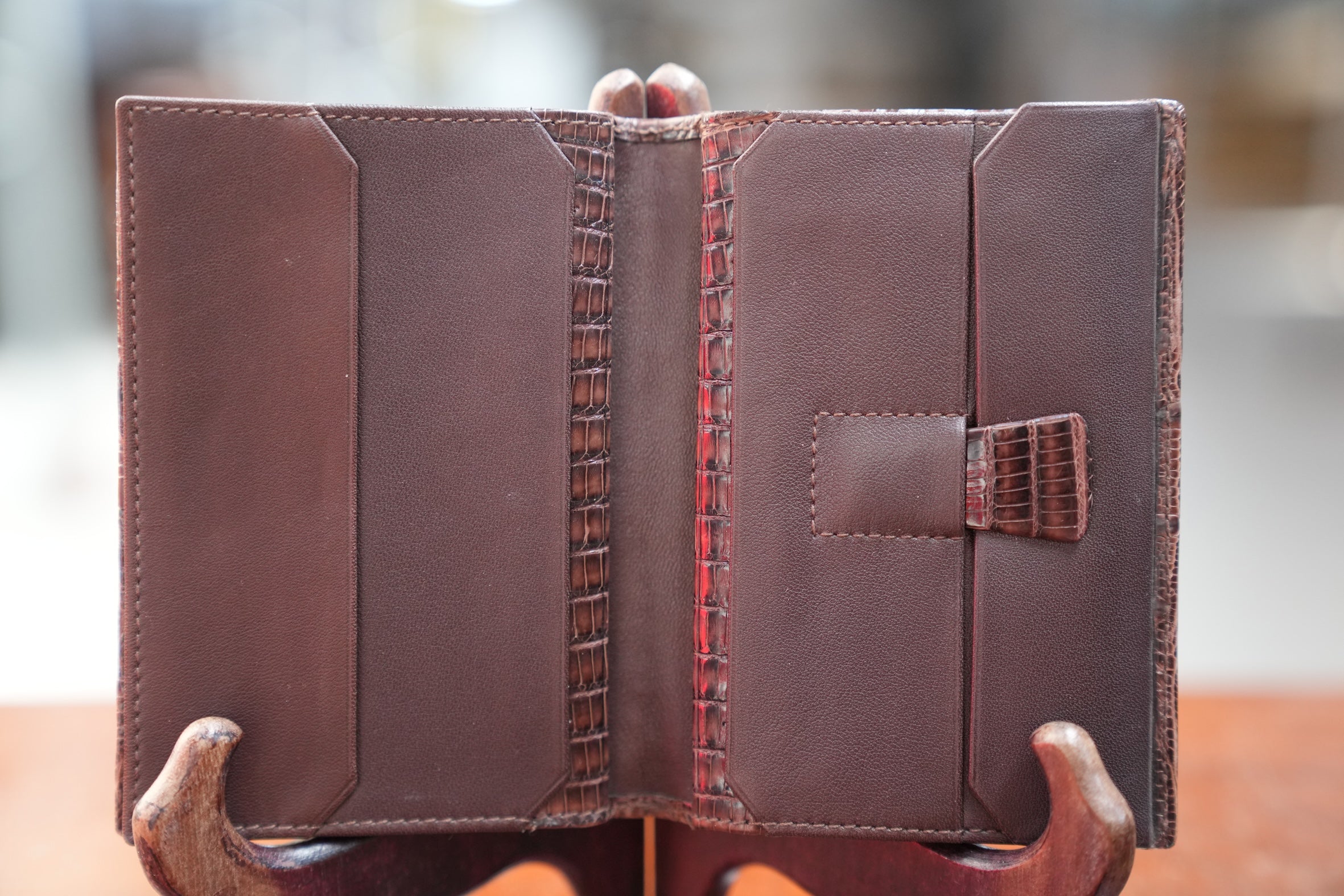 Brown crocodile wallet