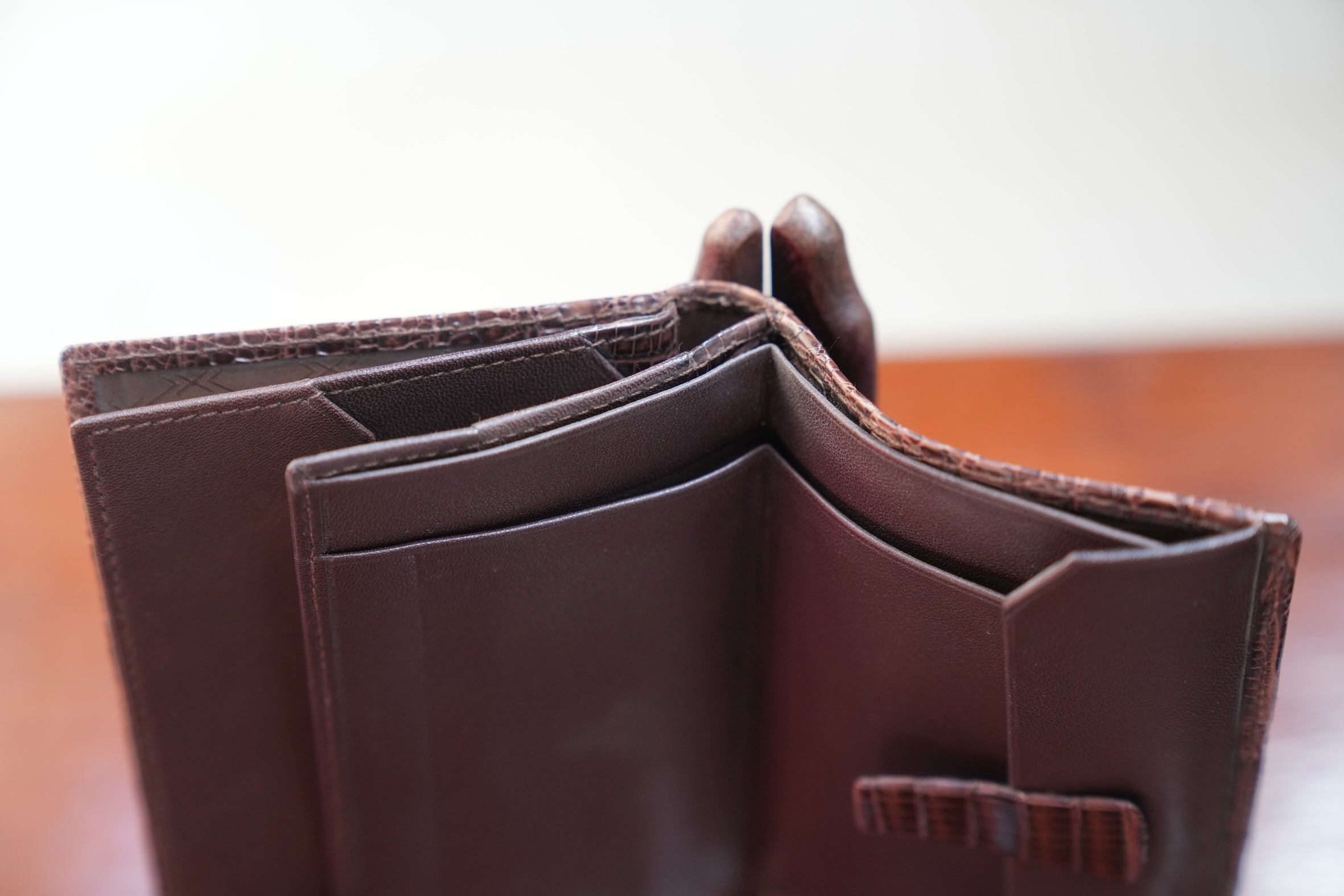 Brown crocodile wallet