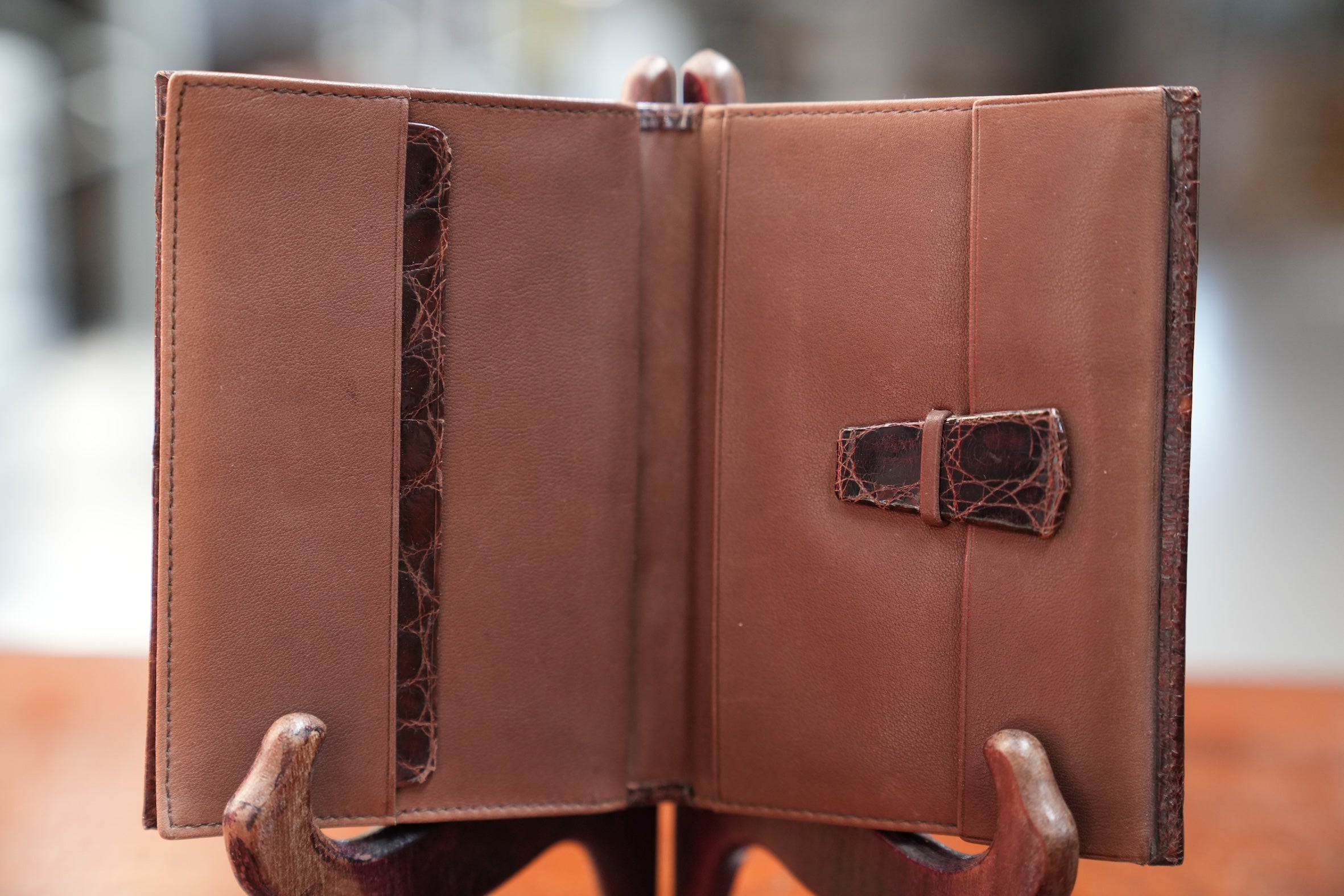 Brown crocodile wallet