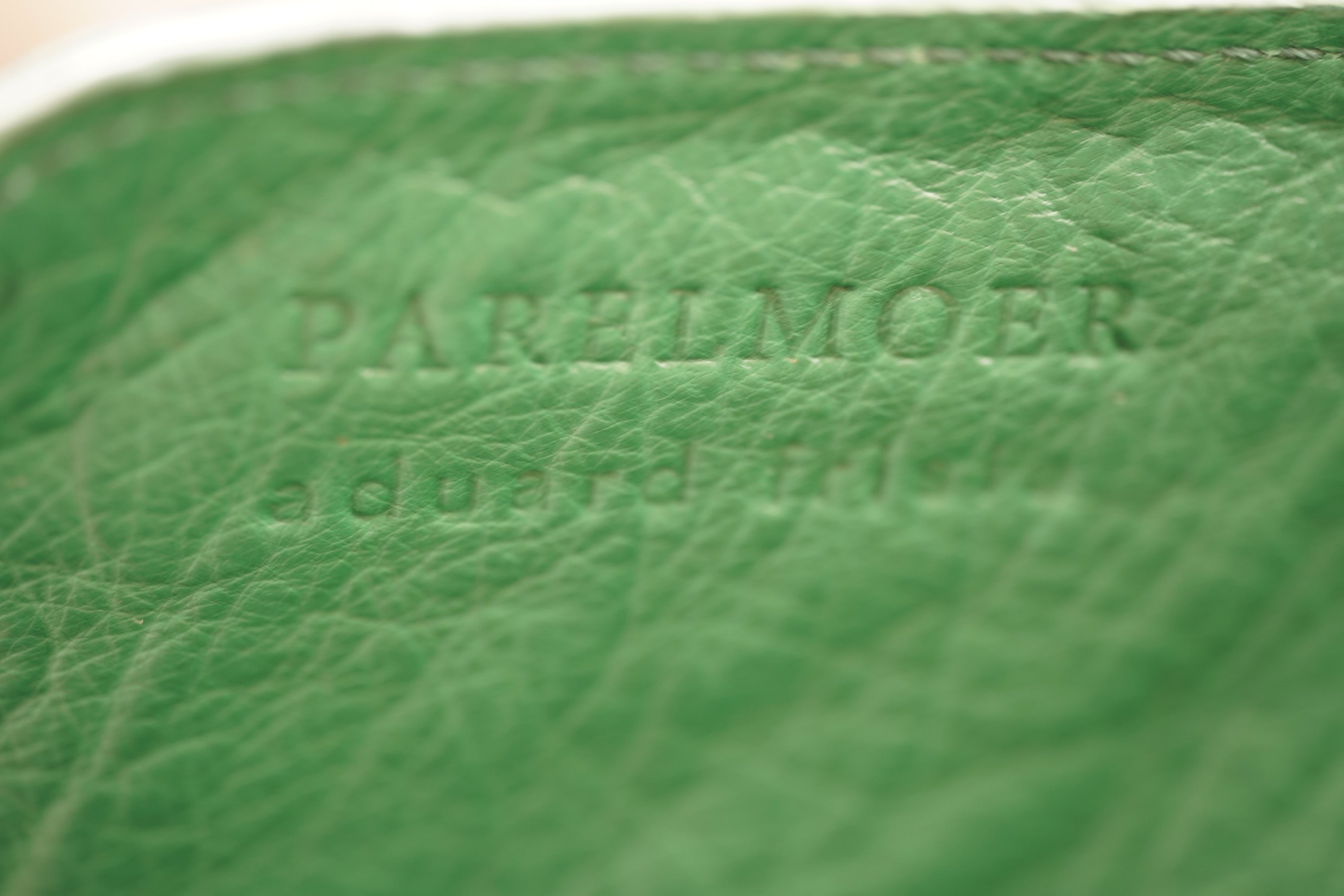 Green A4 business case in ostrich leather