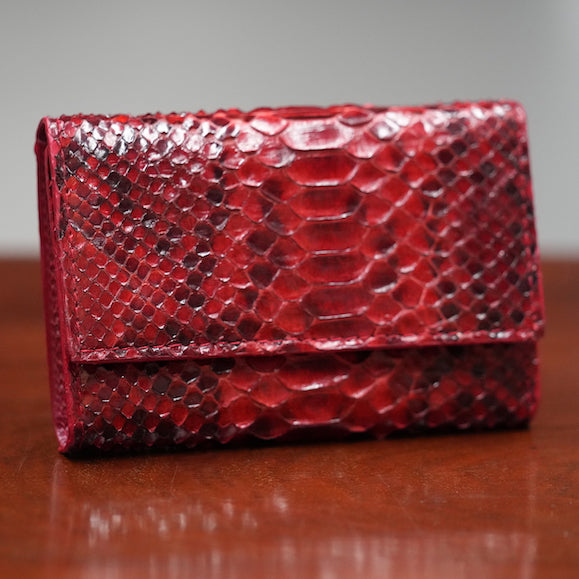 Red python leather wallet