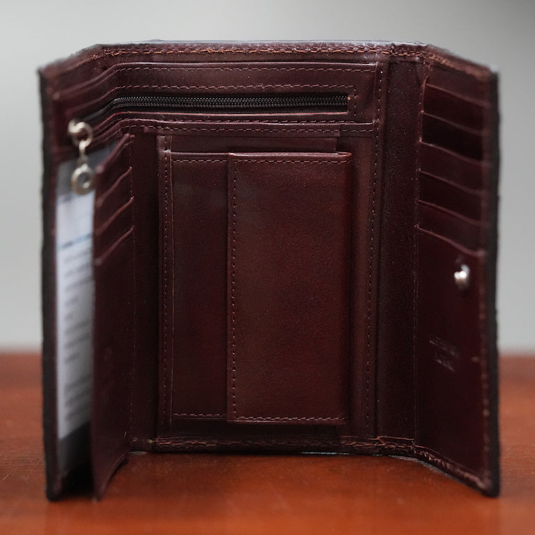 Olive green python leather wallet