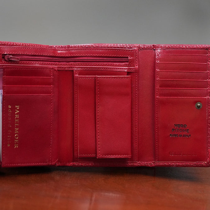 Red python leather wallet