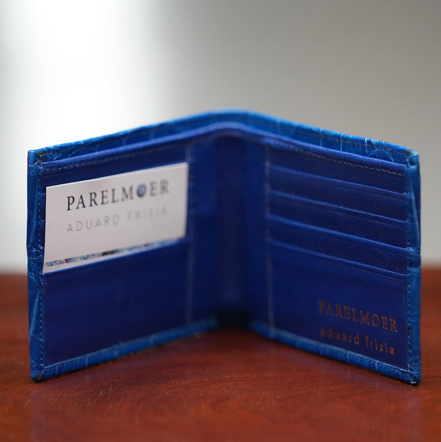 Blue crododile leather wallet