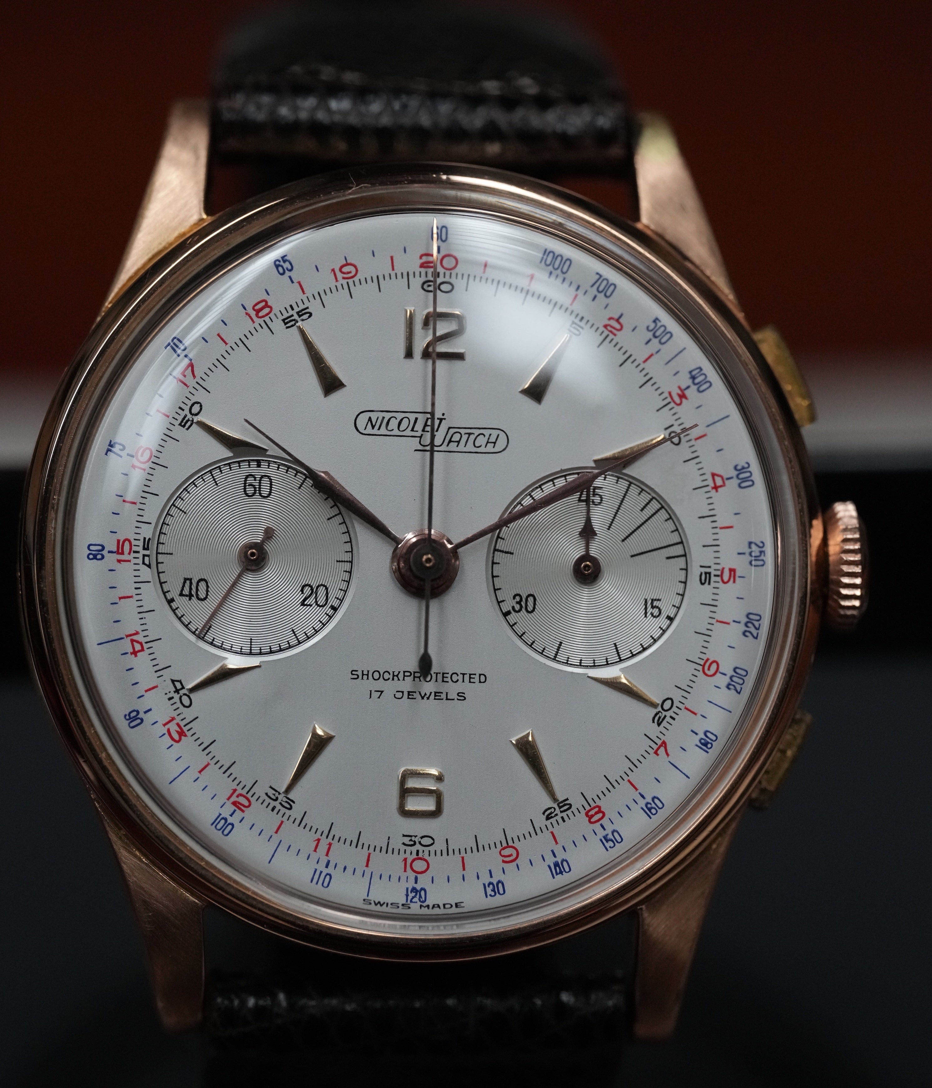 18k Charles Nicolet chronograph ± 1950
