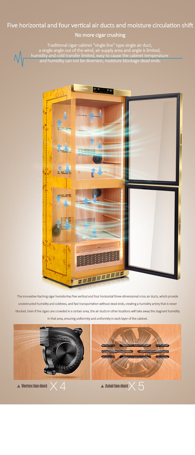 Dual system luxury humidor MON3800B