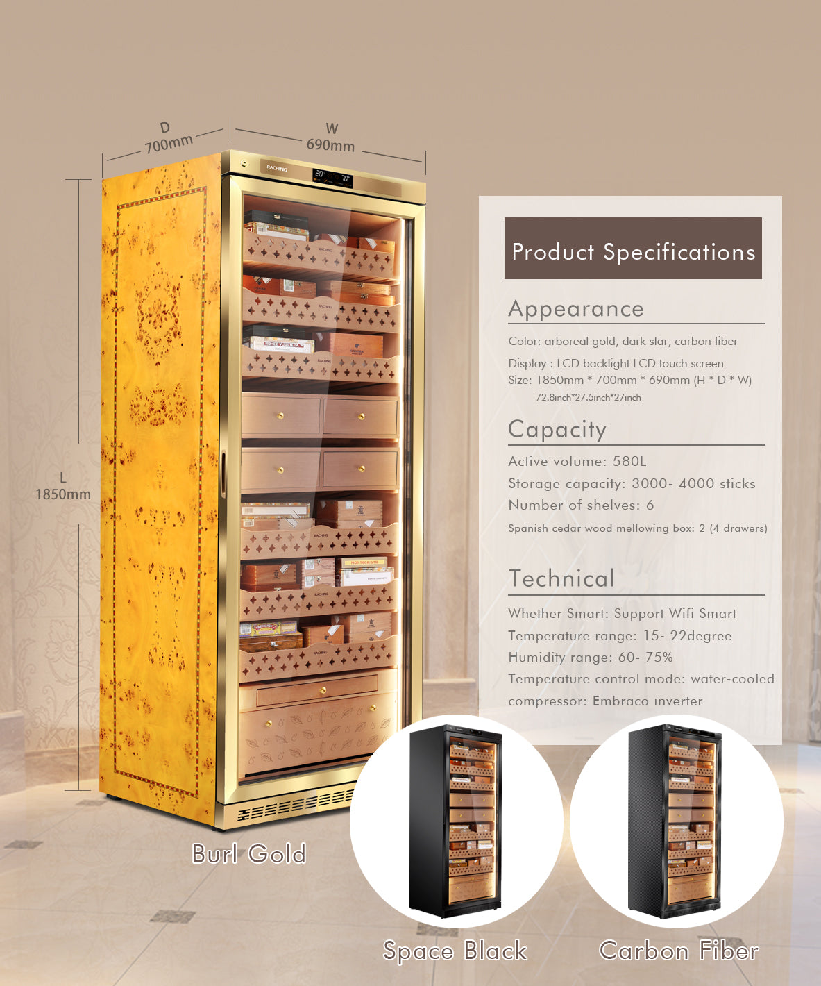 Ultra big humidor MON5800A