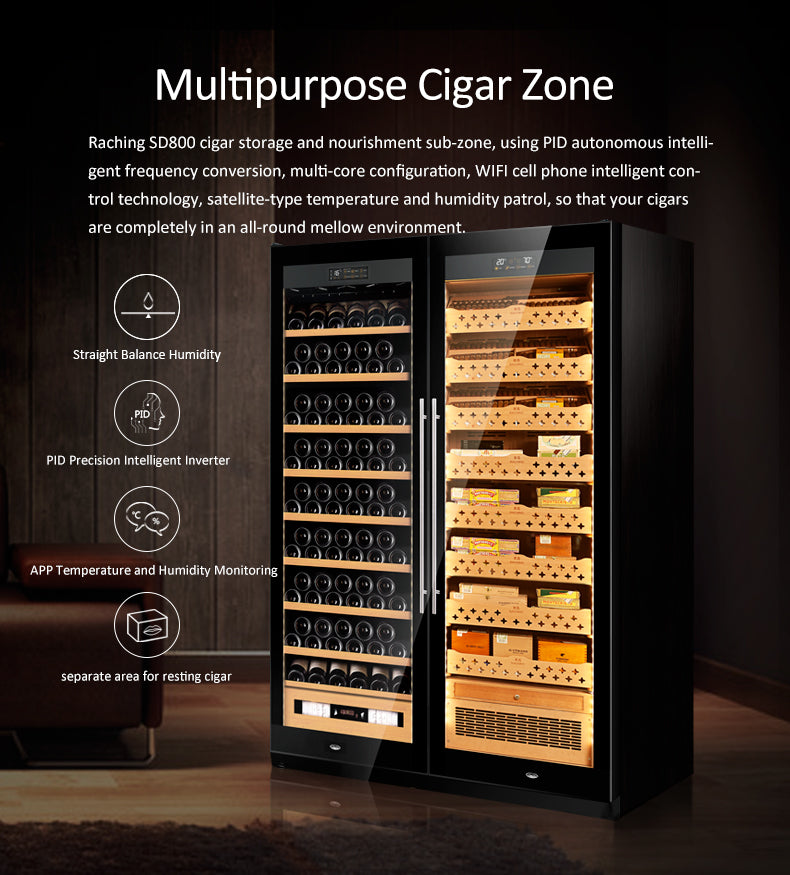 Wood wine cooler/cigar humidor SD800