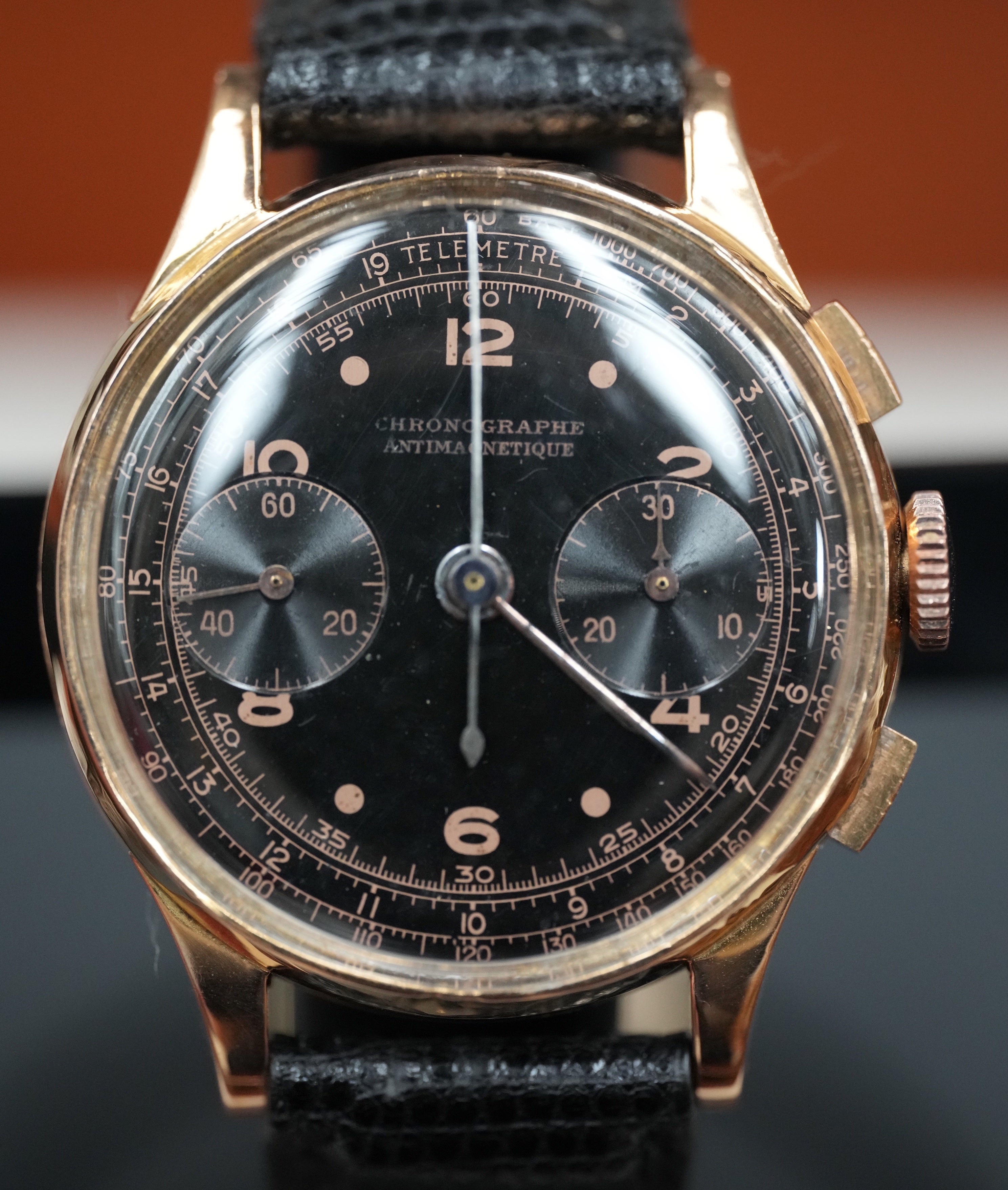 18k chronographe ±1950 black/bronze dial
