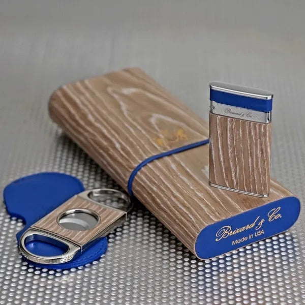 3 cigar Show Band Case - All wood/leather combinations