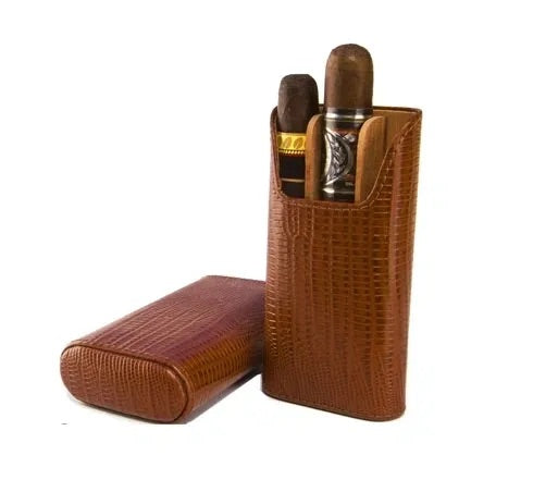 3 cigars Show Band Case - All leather options
