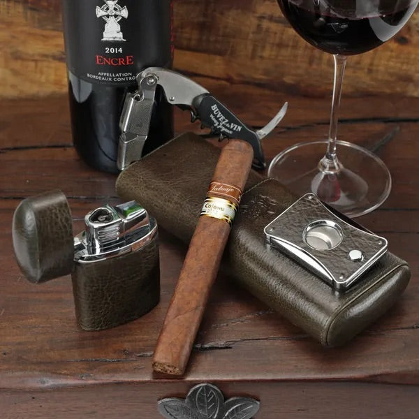 Triple Jet Table Lighter - All options in wood and leather