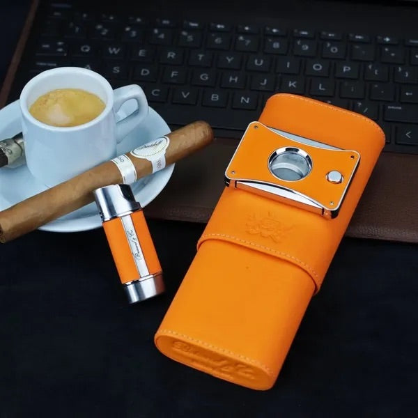 3 cigars Show Band Case - All leather options