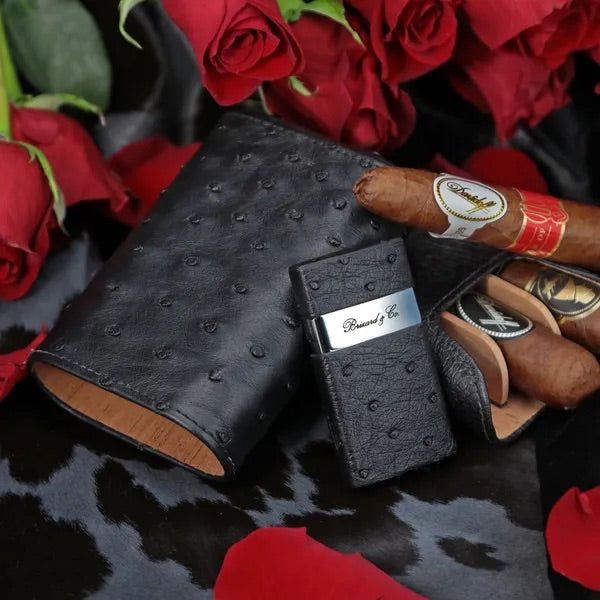 3 cigars Show Band Case - All leather options