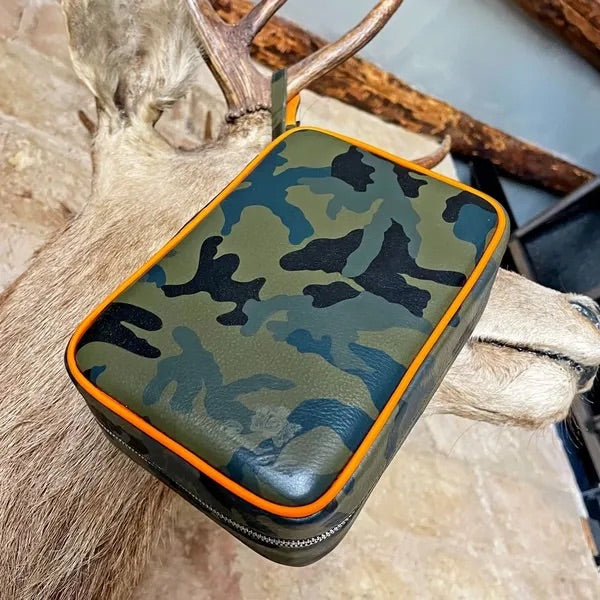 Havana Traveler - Camouflage and Orange Leather