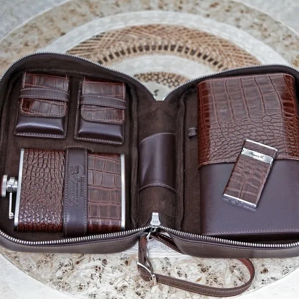 Havana Traveler - Croco Pattern Tobacco