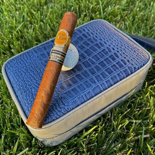 Havana Traveler - Indigo Croco Pattern and Gray Leather