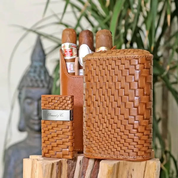 3 cigars Show Band Case - All leather options