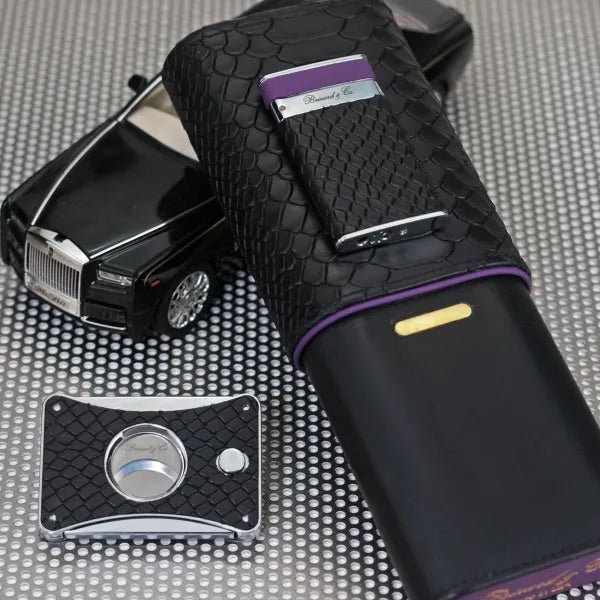 3 cigars Show Band Case - All leather options